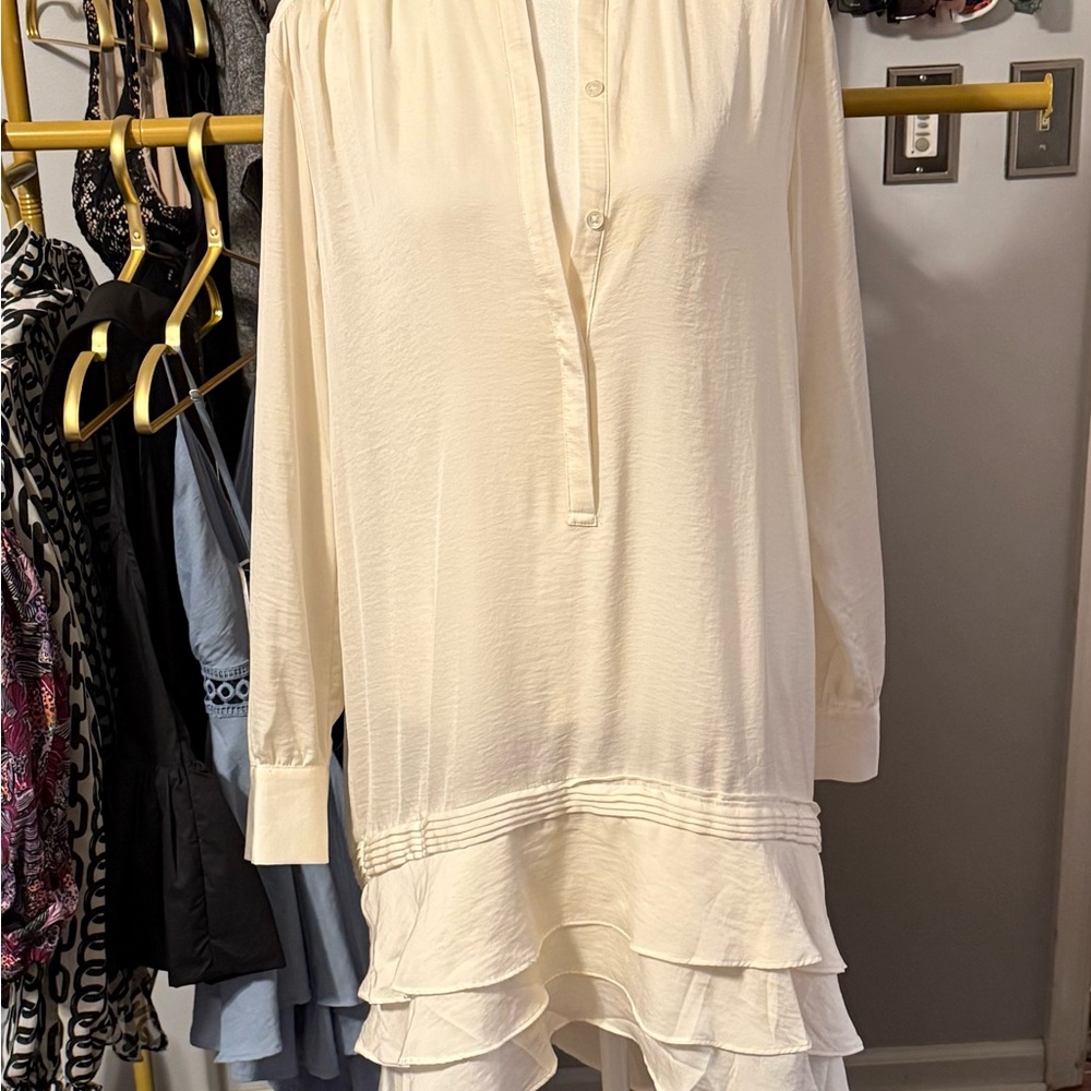 Banana Republic Cream Button-Up Dress